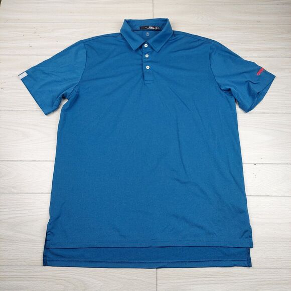 RLX Ralph‎ Lauren Polo Shirt Mens Large Blue Wicking TPC Sawgrass Golf Athletic - Picture 1 of 7